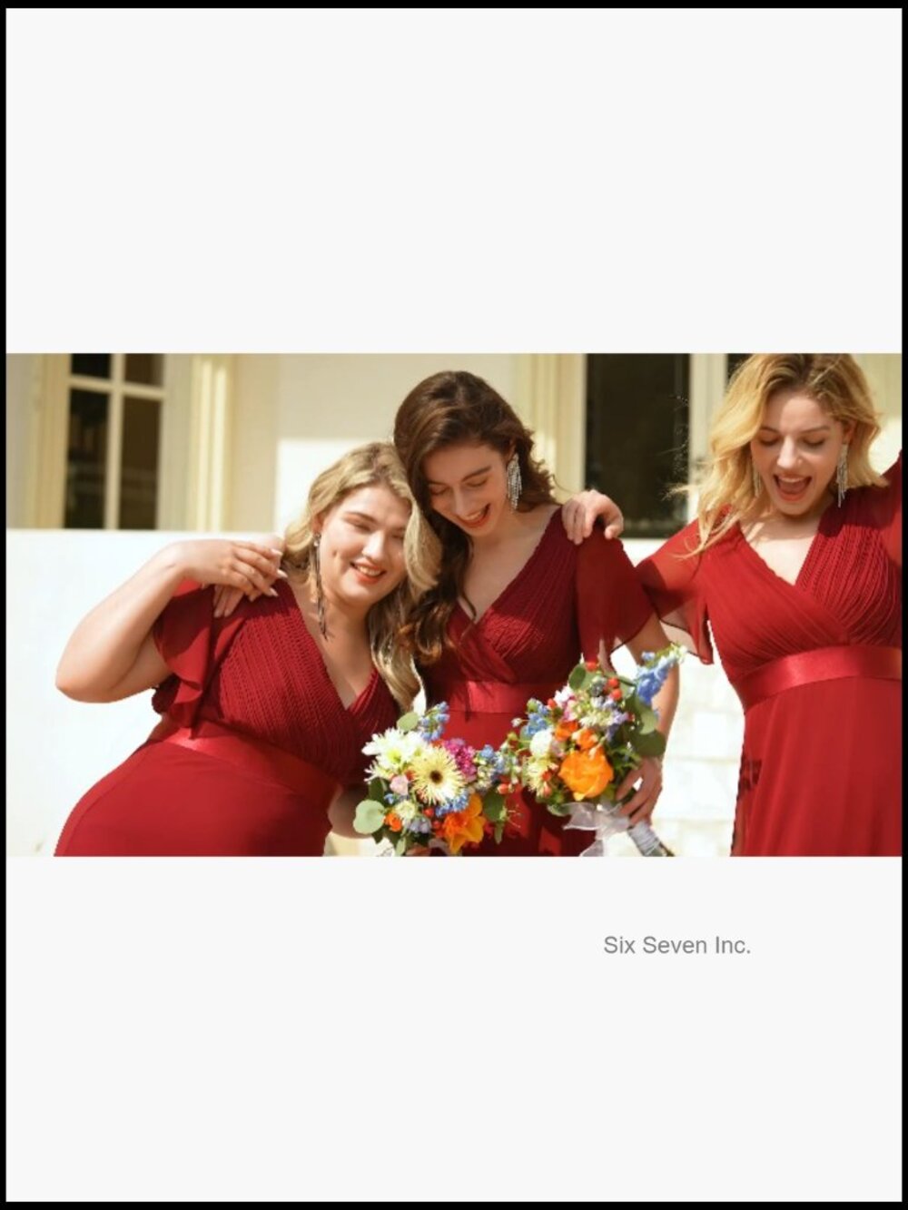 Women's Plus Size Chiffon V-Neck Floor Length Formal Dress with Ruffle Short - Picture 5 of 7